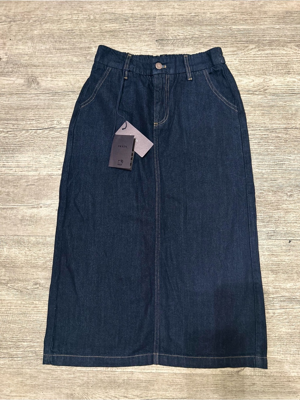 Prada Dark Indigo Denim Midi Skirt S